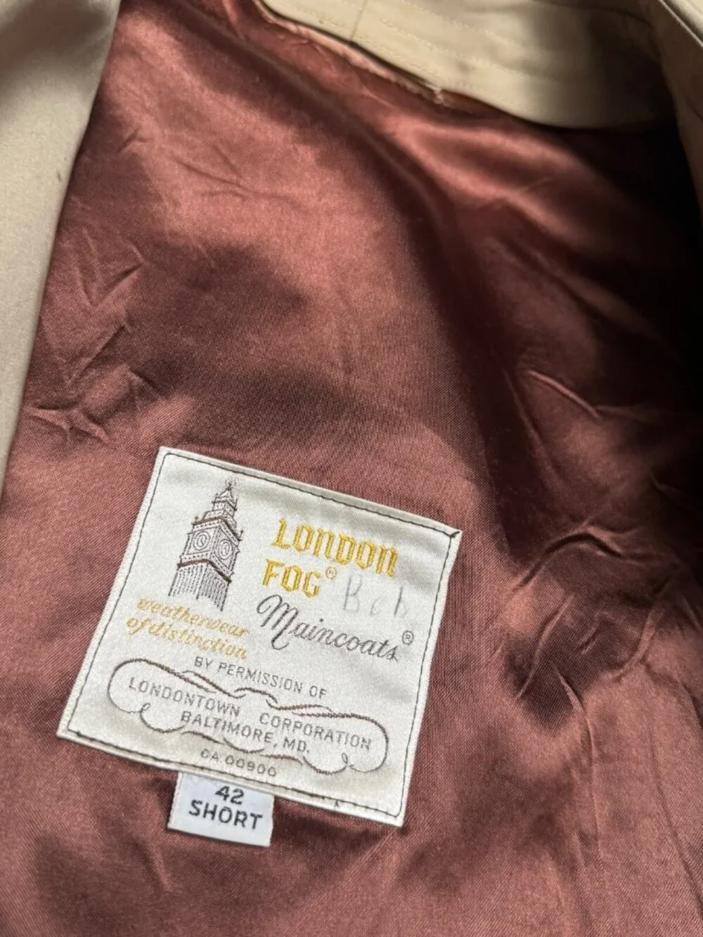 LONDON FOG MAINCOATS Vintage Retro 90s Business Casual Trench Coat Mens 42S